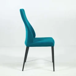 Mathilde Chaise de salle à manger italienne moderne en tissu et métal