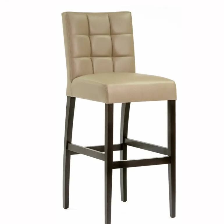 Matias 2 Tabouret de bar matelassé en bois et synthétique