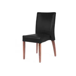 Matias stack Chaise confortable empilable en simili avec pieds en bois