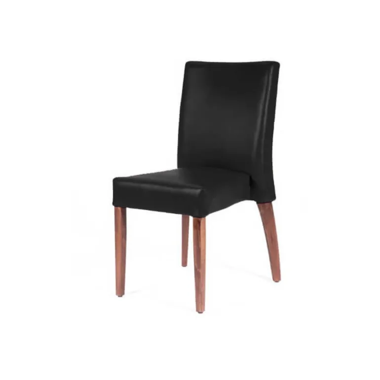 Matias stack Chaise confortable empilable en simili avec pieds en bois