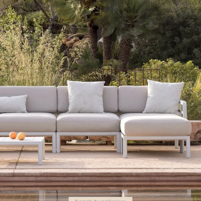 Maximo Pouf de jardin en polypropylène et tissu