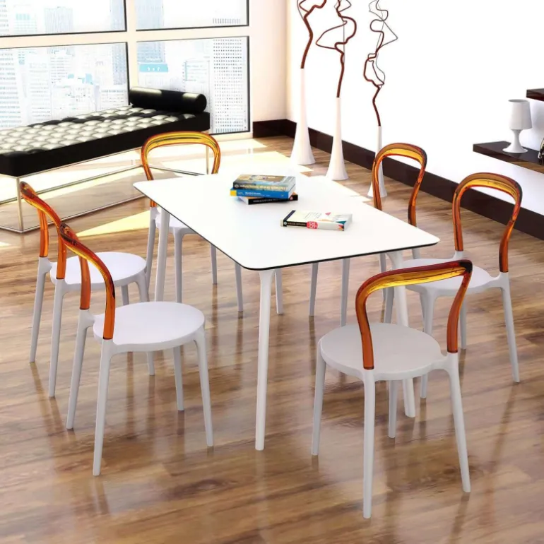 Maya Table de cuisine rectangulaire en stratifié