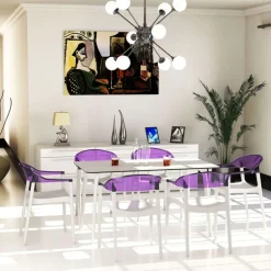 Maya Table de cuisine rectangulaire en stratifié