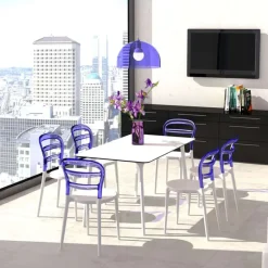 Maya Table de cuisine rectangulaire en stratifié