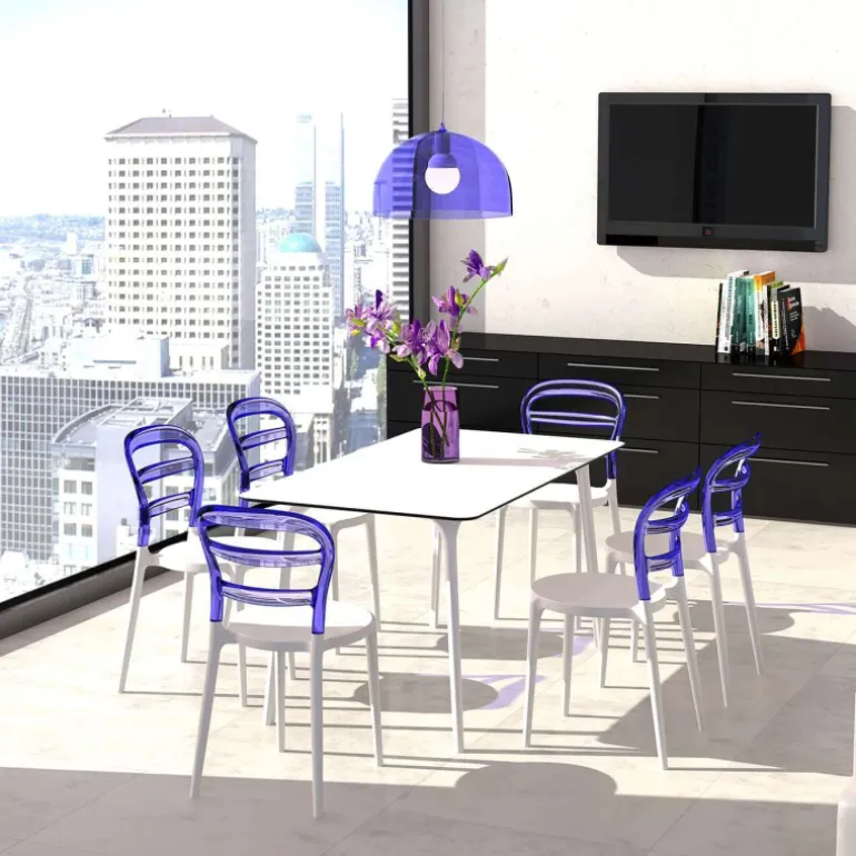 Maya Table de cuisine rectangulaire en stratifié