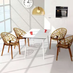 Maya Table de cuisine rectangulaire en stratifié