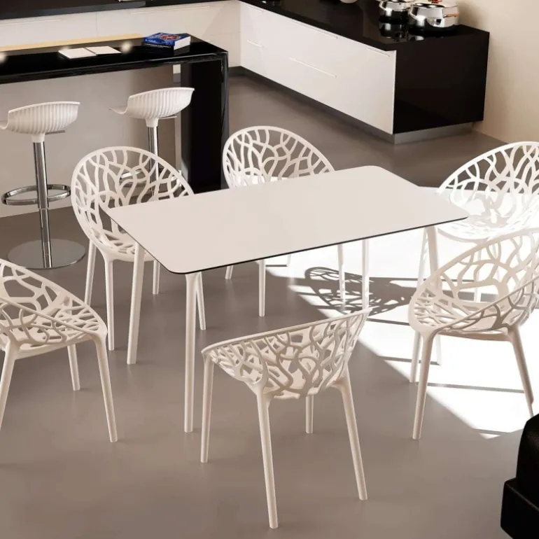 Maya Table de cuisine rectangulaire en stratifié