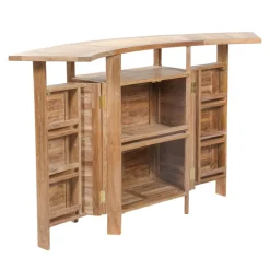 MenhirBar de jardin avec rangement pliable en teck massif