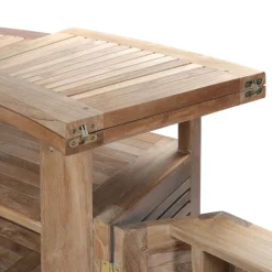 MenhirBar de jardin avec rangement pliable en teck massif