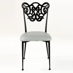 Milos Chaise provençale en métal assise synthétique rembourrée