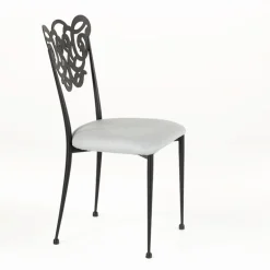 Milos Chaise provençale en métal assise synthétique rembourrée