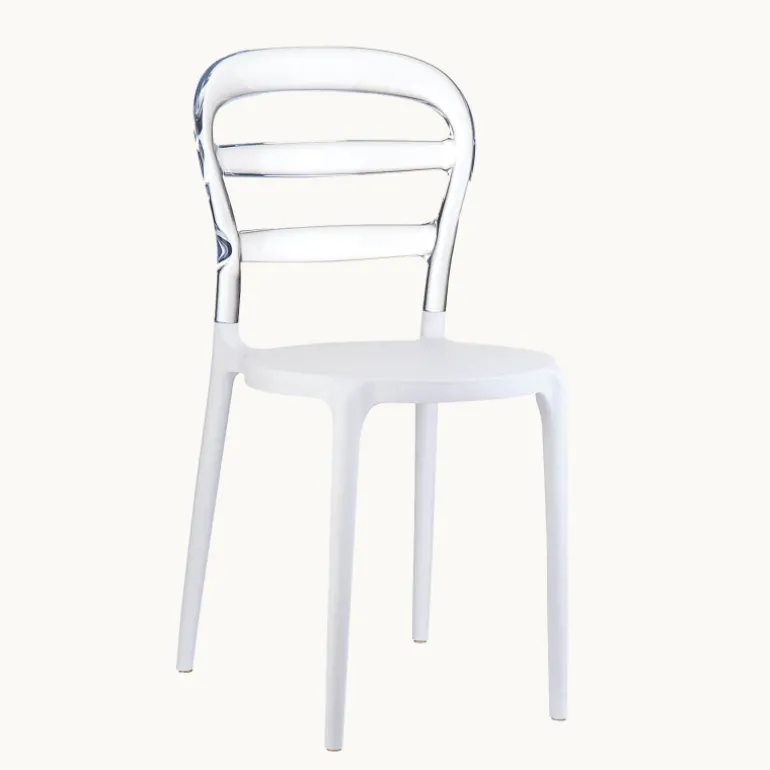 Miss Bibi Chaise moderne en polycarbonate transparent et polypropylène