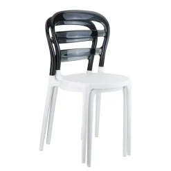 Miss Bibi Chaise moderne en polycarbonate transparent et polypropylène