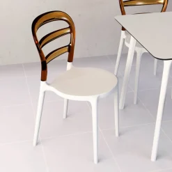 Miss Bibi Chaise moderne en polycarbonate transparent et polypropylène