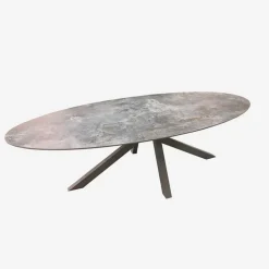 Moon Table design ovale en dekton pied central