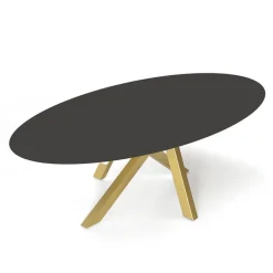 Moon Table design ovale en dekton pied central