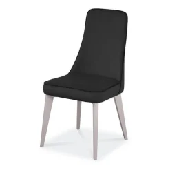 Nadine Chaise de salle à manger italienne en synthétique et pieds en bois massif
