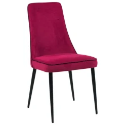 Nadine Chaise de salle à manger italienne en tissu et pieds en métal