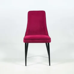 Nadine Chaise de salle à manger italienne en tissu et pieds en métal
