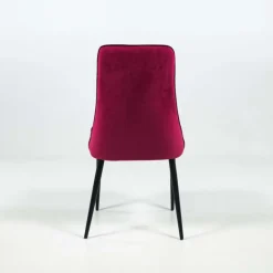 Nadine Chaise de salle à manger italienne en tissu et pieds en métal