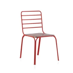 Nantes Chaise en métal vintage assise bois