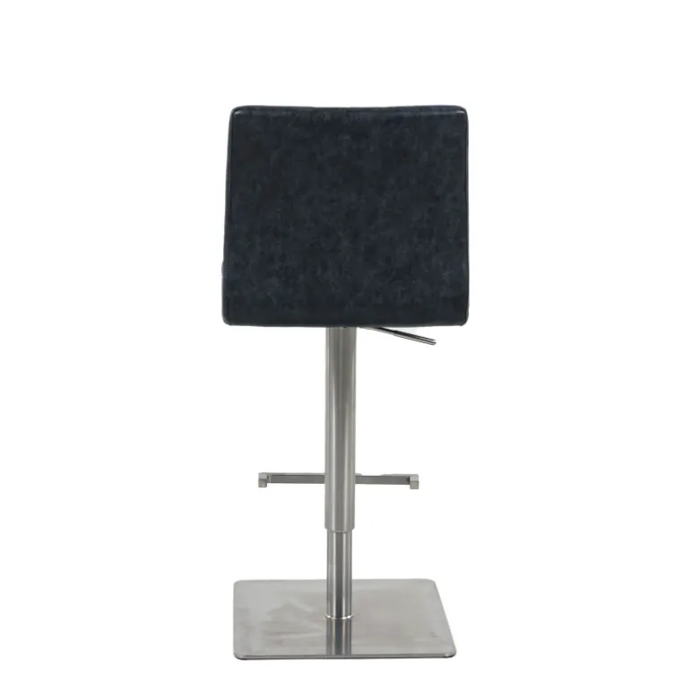 NantesTabouret ajustable en hauteur coque matelassée et structure en acier brossé