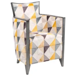 Nathan Fauteuil art déco fabriqué en France en tissu et bois massif