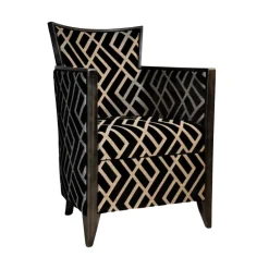 Nathan Fauteuil art déco fabriqué en France en tissu et bois massif