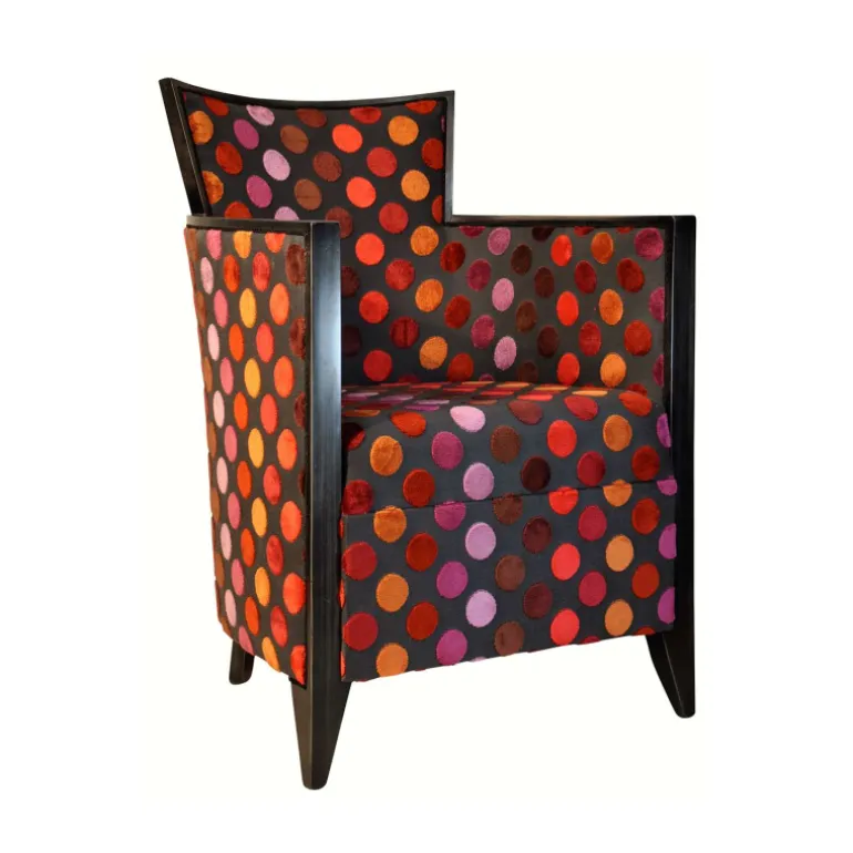 Nathan Fauteuil art déco fabriqué en France en tissu et bois massif