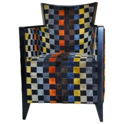 Nathan Fauteuil art déco fabriqué en France en tissu et bois massif