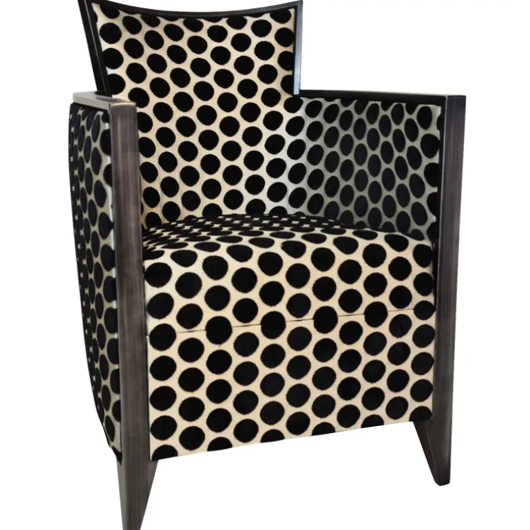 Nathan Fauteuil art déco fabriqué en France en tissu et bois massif