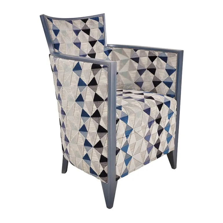 Nathan Fauteuil art déco fabriqué en France en tissu et bois massif