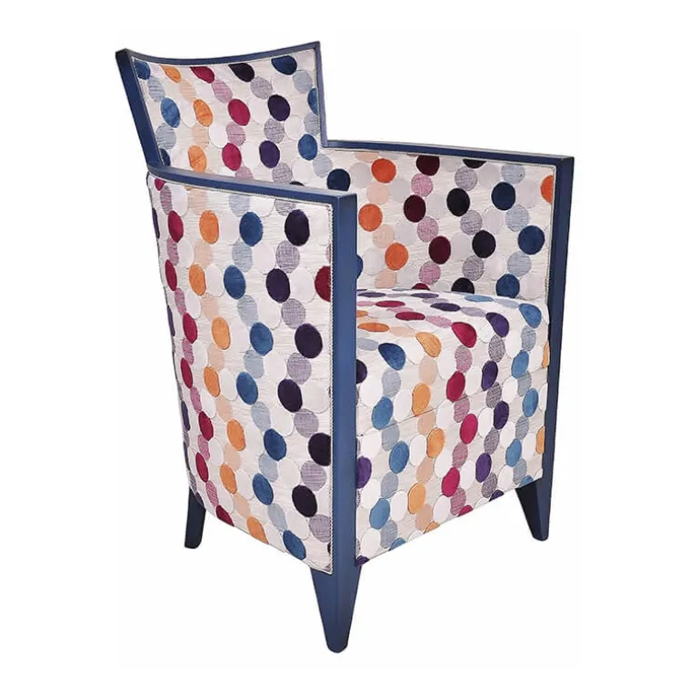 Nathan Fauteuil art déco fabriqué en France en tissu et bois massif