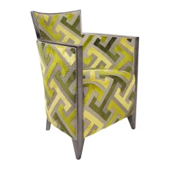 Nathan Fauteuil art déco fabriqué en France en tissu et bois massif