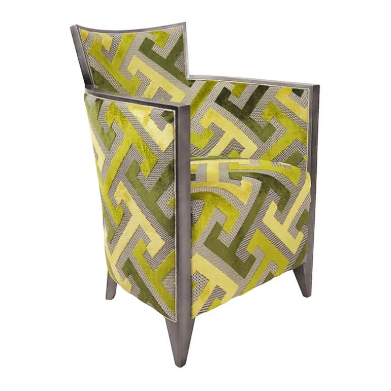 Nathan Fauteuil art déco fabriqué en France en tissu et bois massif