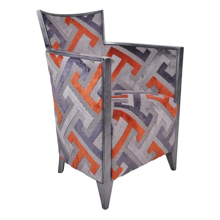 Nathan Fauteuil art déco fabriqué en France en tissu et bois massif