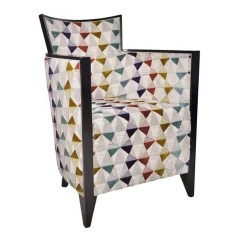 Nathan Fauteuil art déco fabriqué en France en tissu et bois massif