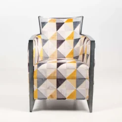 Nathan Fauteuil art déco fabriqué en France en tissu et bois massif