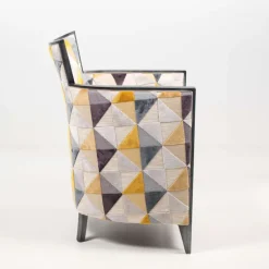 Nathan Fauteuil art déco fabriqué en France en tissu et bois massif