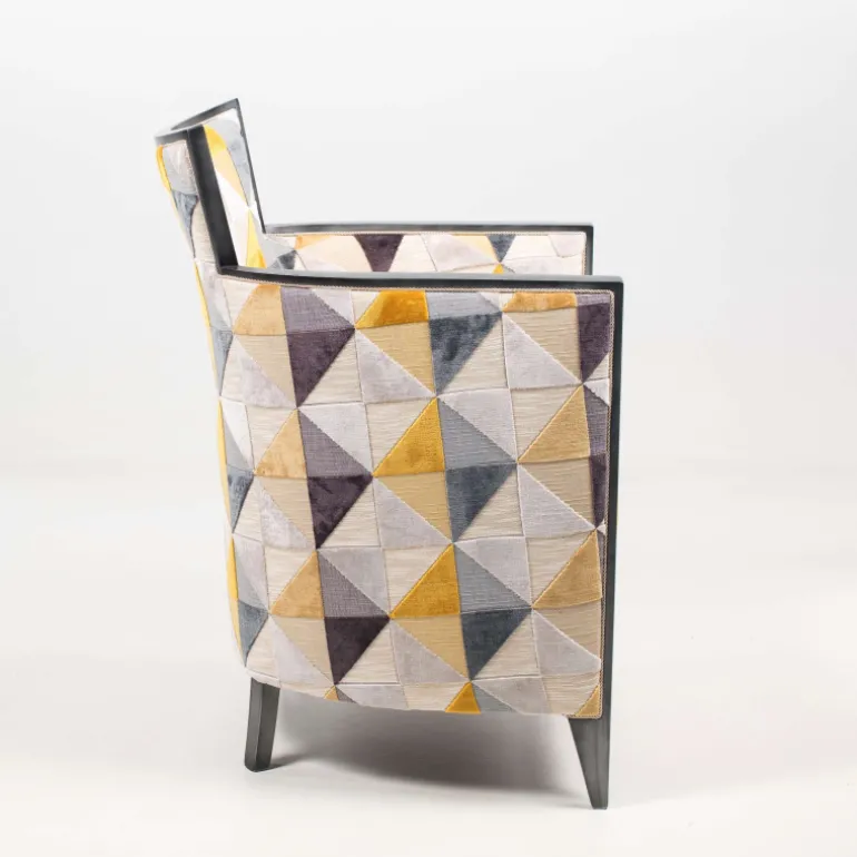 Nathan Fauteuil art déco fabriqué en France en tissu et bois massif