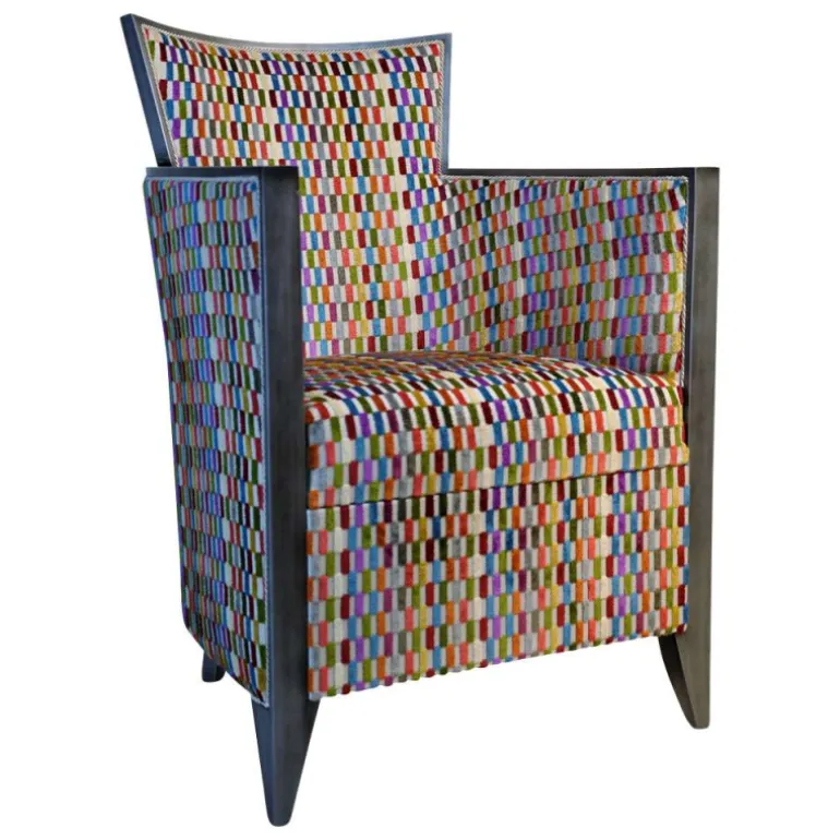 Nathan Fauteuil art déco fabriqué en France en tissu et bois massif