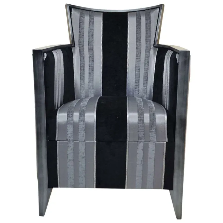 Nathan Fauteuil art déco fabriqué en France en tissu et bois massif