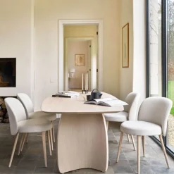 Neo Mobitec ® Chaise cosy confortable en tissu et pieds bois