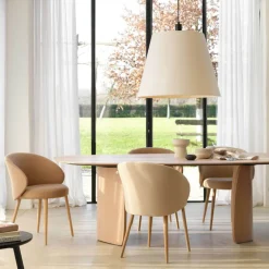 Neo Mobitec ® Fauteuil cosy confortable en tissu et pieds bois