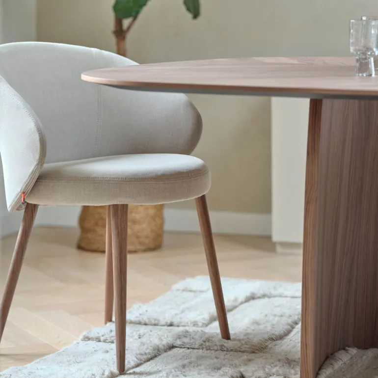 Neo Mobitec ® Fauteuil cosy confortable en tissu et pieds bois