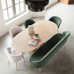 Neo Mobitec ® Fauteuil cosy confortable en tissu et pieds bois