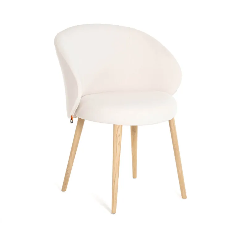 Neo Mobitec ® Fauteuil cosy confortable en tissu et pieds bois