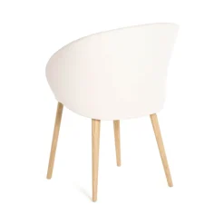 Neo Mobitec ® Fauteuil cosy confortable en tissu et pieds bois