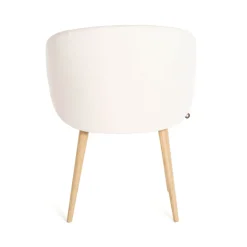 Neo Mobitec ® Fauteuil cosy confortable en tissu et pieds bois