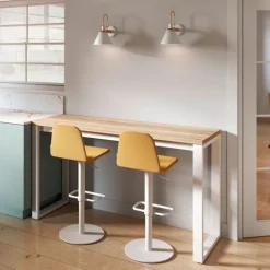 Neox Table snack en stratifié pieds forme traineau en métal faible profondeur